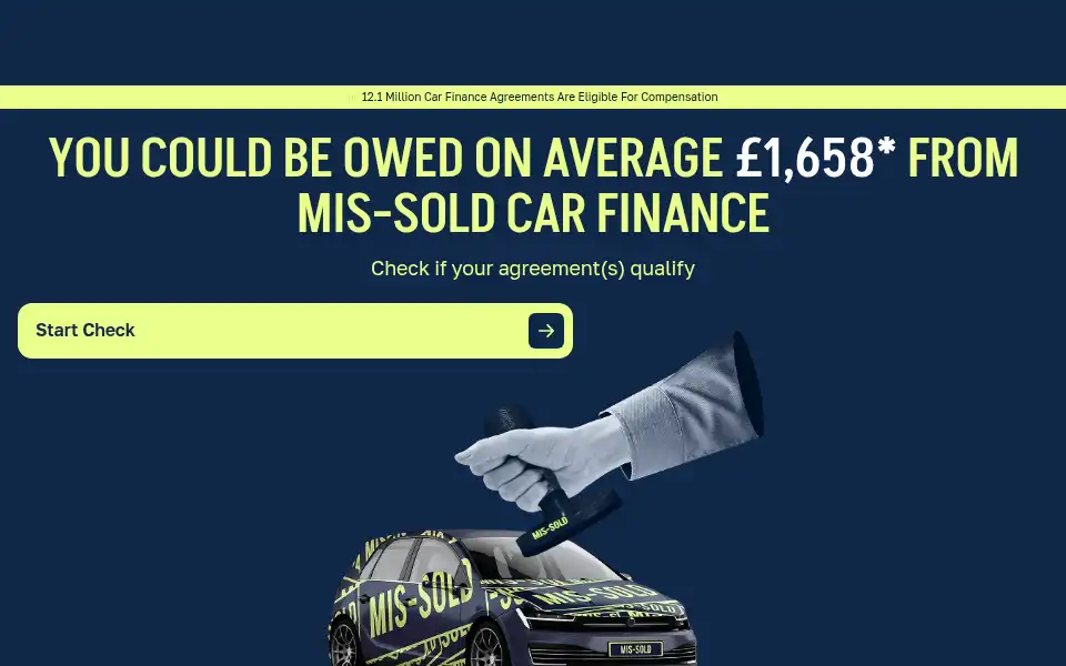Screenshot of mycarloanclaims.co.uk