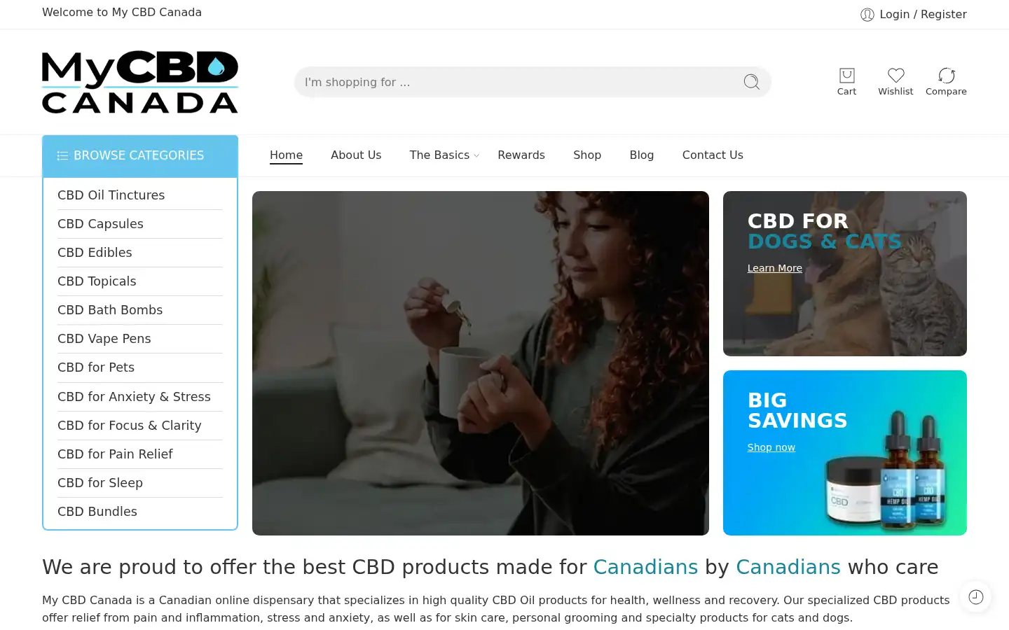 Screenshot of mycbdcanada.ca