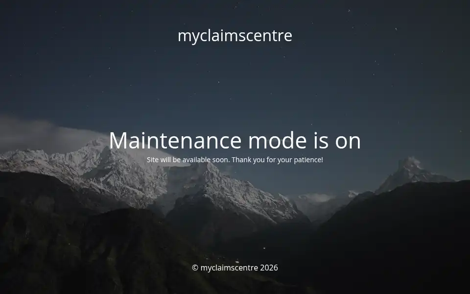 Screenshot of myclaimscentre.co.uk