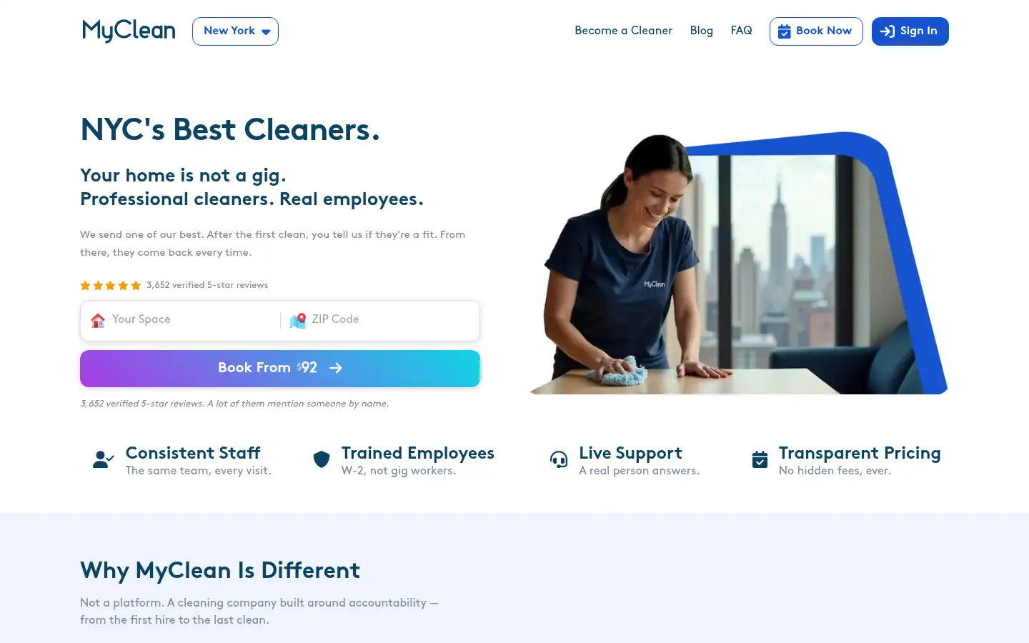 Screenshot of myclean.com