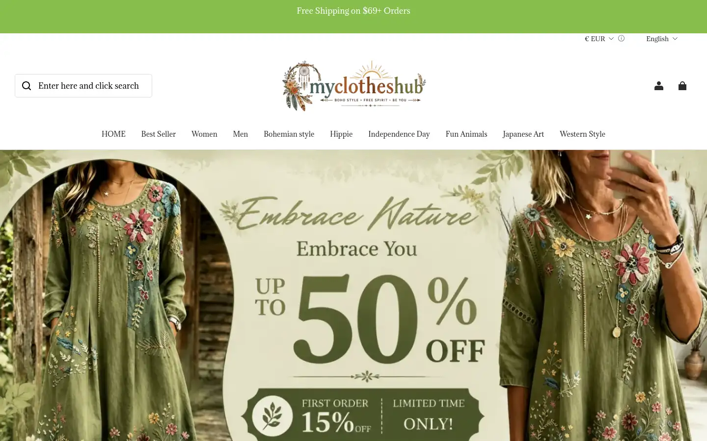 Screenshot of myclotheshub.com