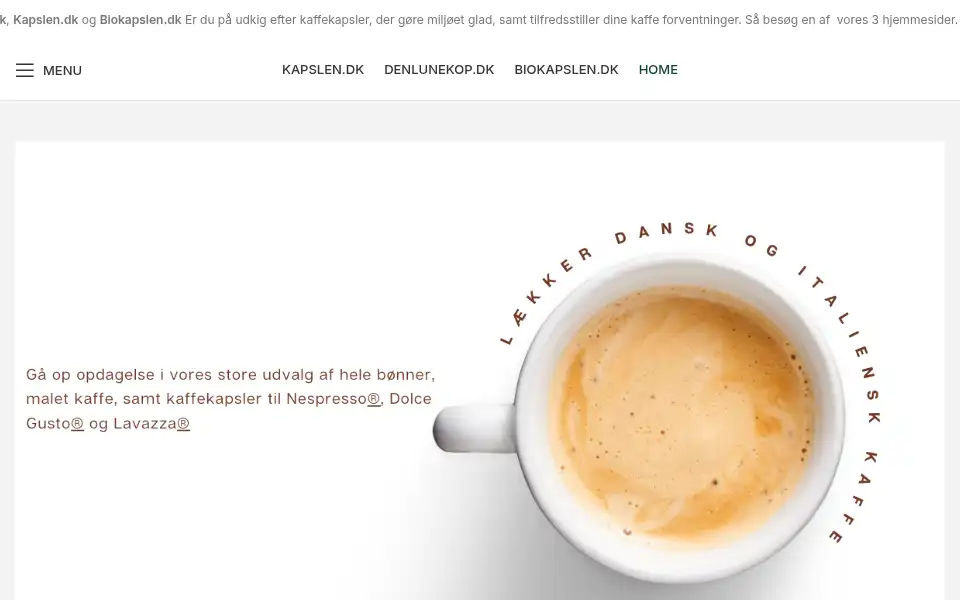 Screenshot of mycoffee.dk