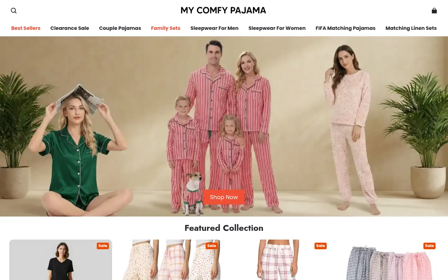 Screenshot of mycomfypajama.com