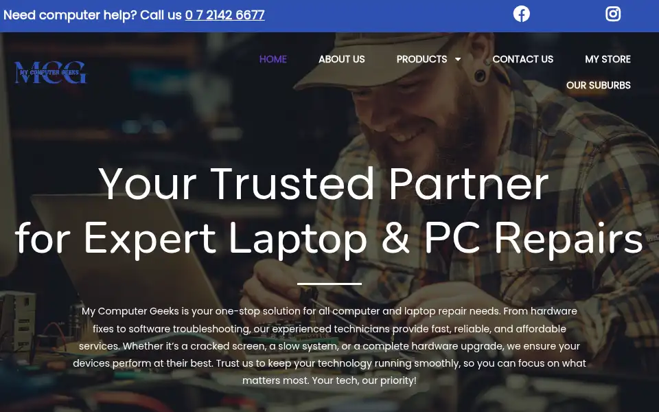 Screenshot of mycomputergeeks.com.au