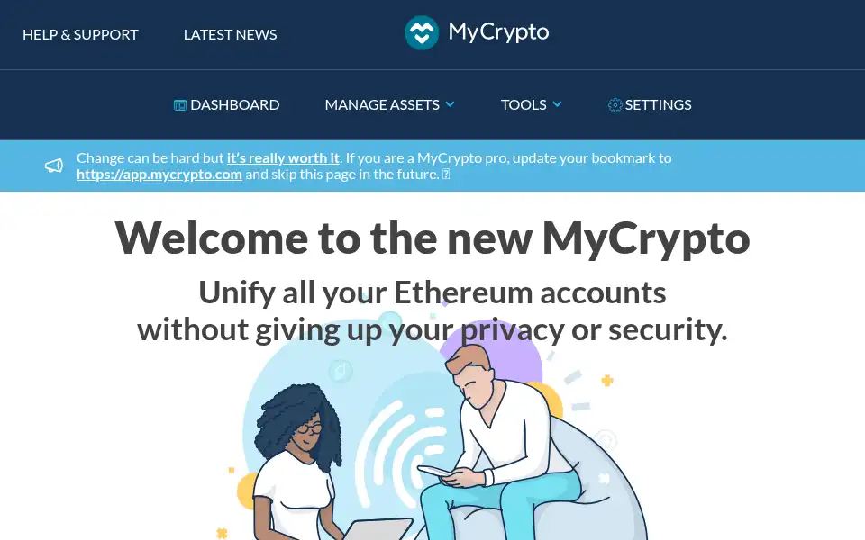 Screenshot of mycrypto.com
