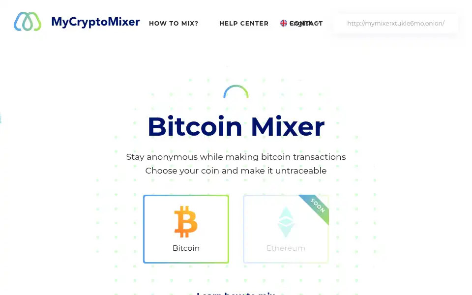 Screenshot of mycryptomixer.com