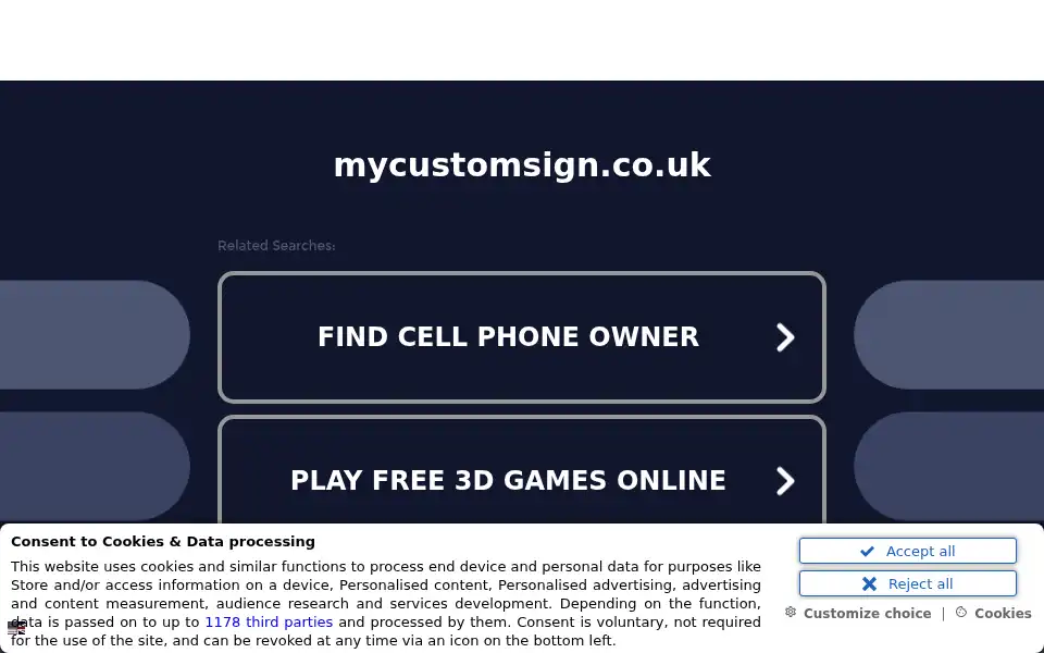Screenshot of mycustomsign.co.uk