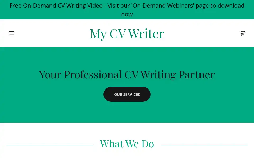Screenshot of mycvwriter.co.uk