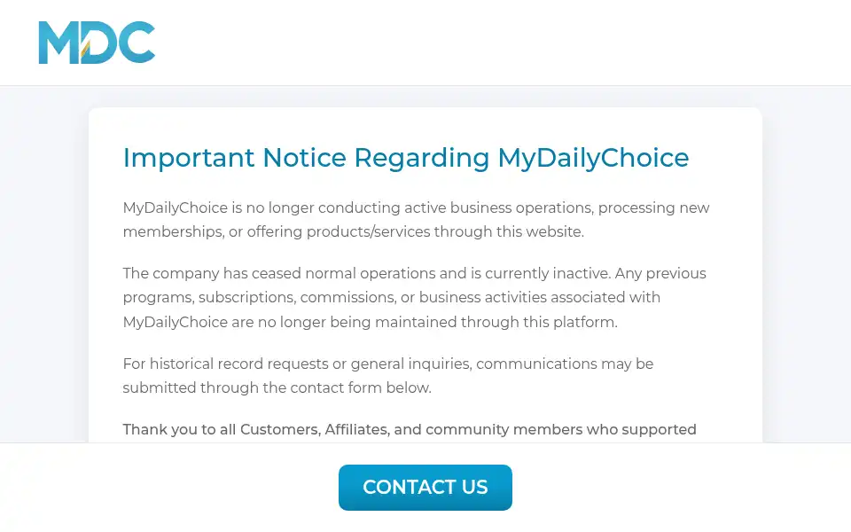 Screenshot of mydailychoice.com