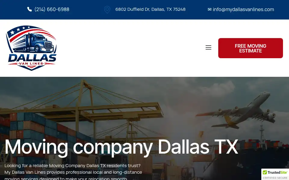 Screenshot of mydallasvanlines.com
