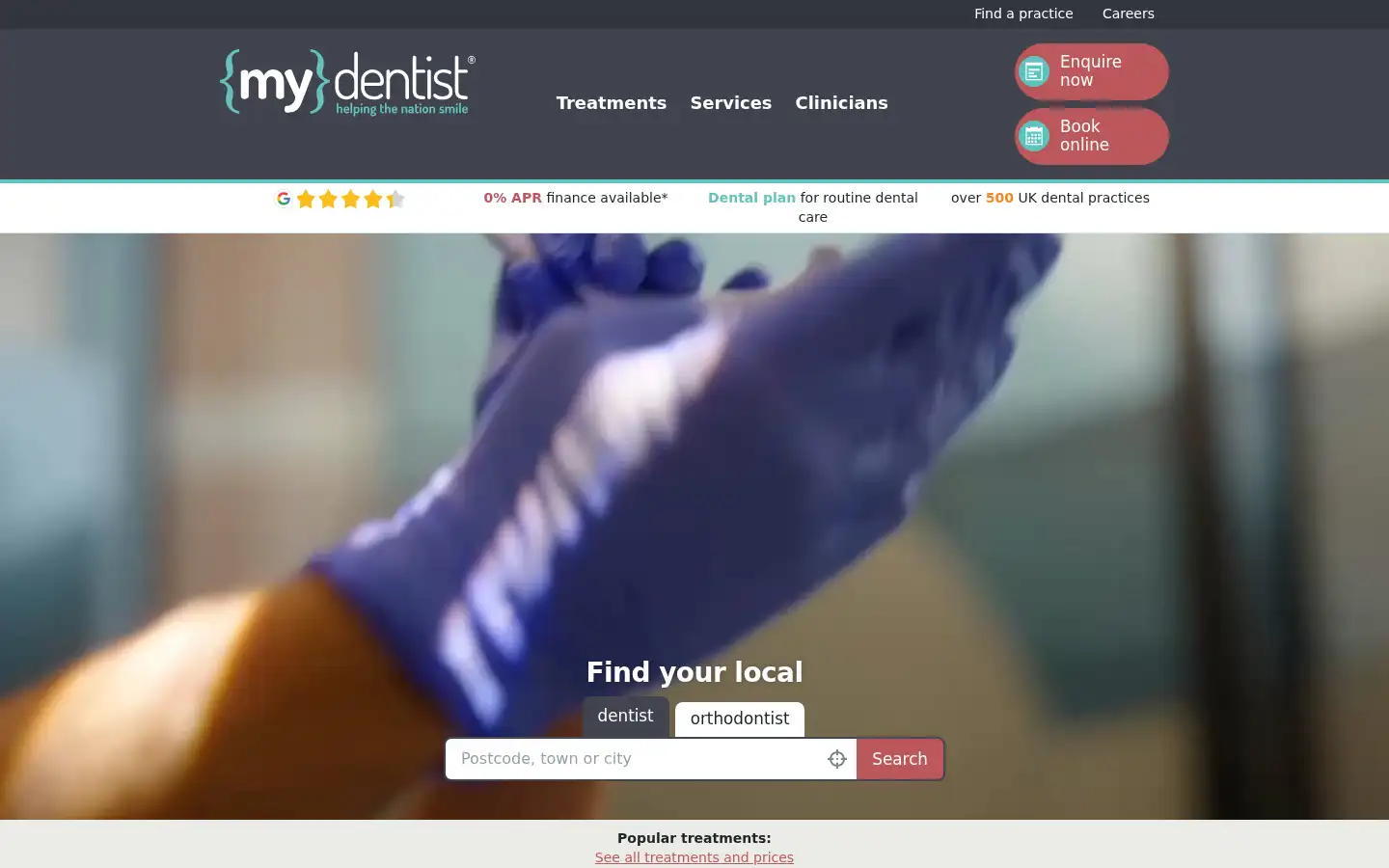 Screenshot of mydentist.co.uk