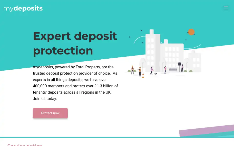 Screenshot of mydepositsscotland.co.uk