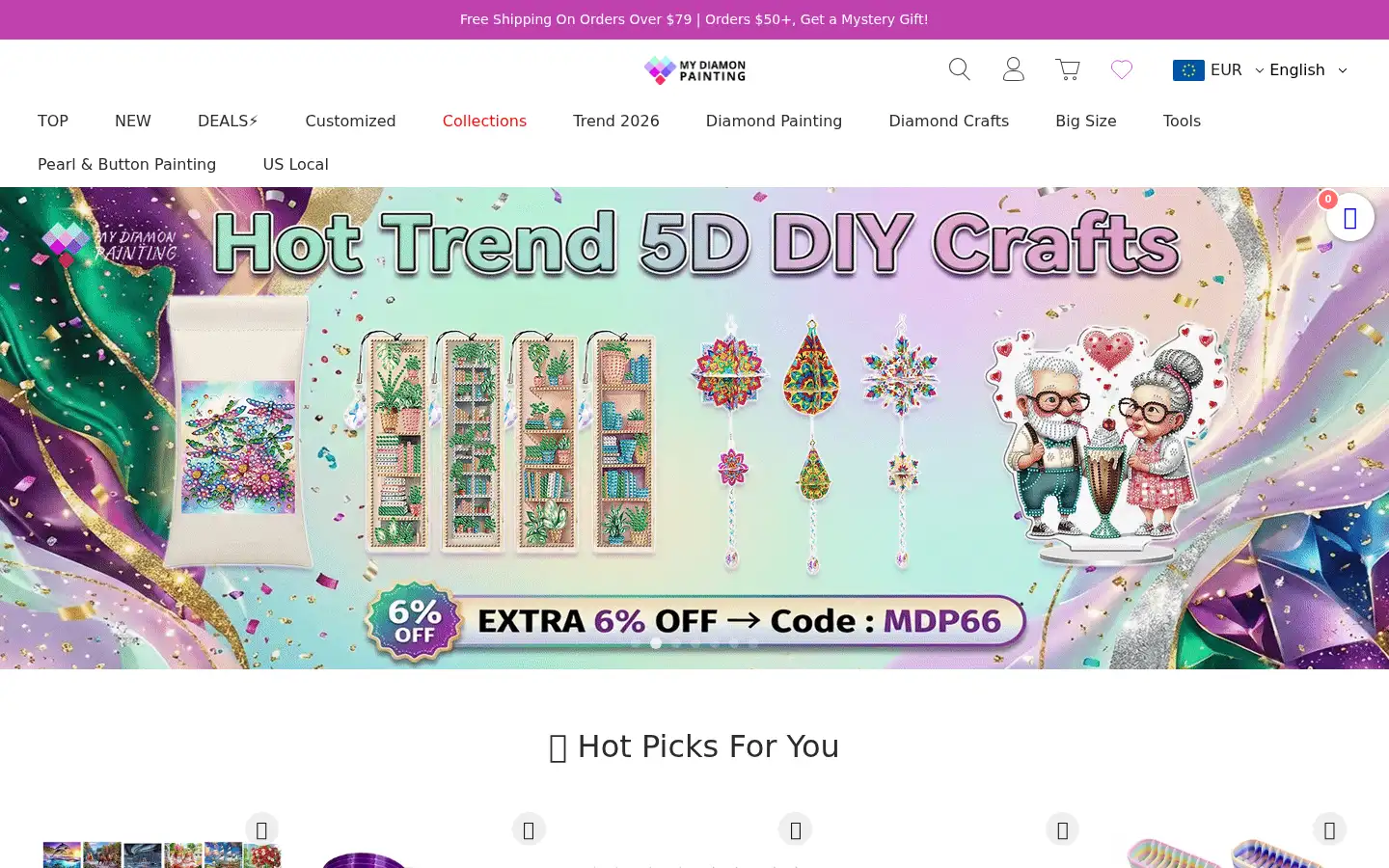 Screenshot of mydiamonpainting.com
