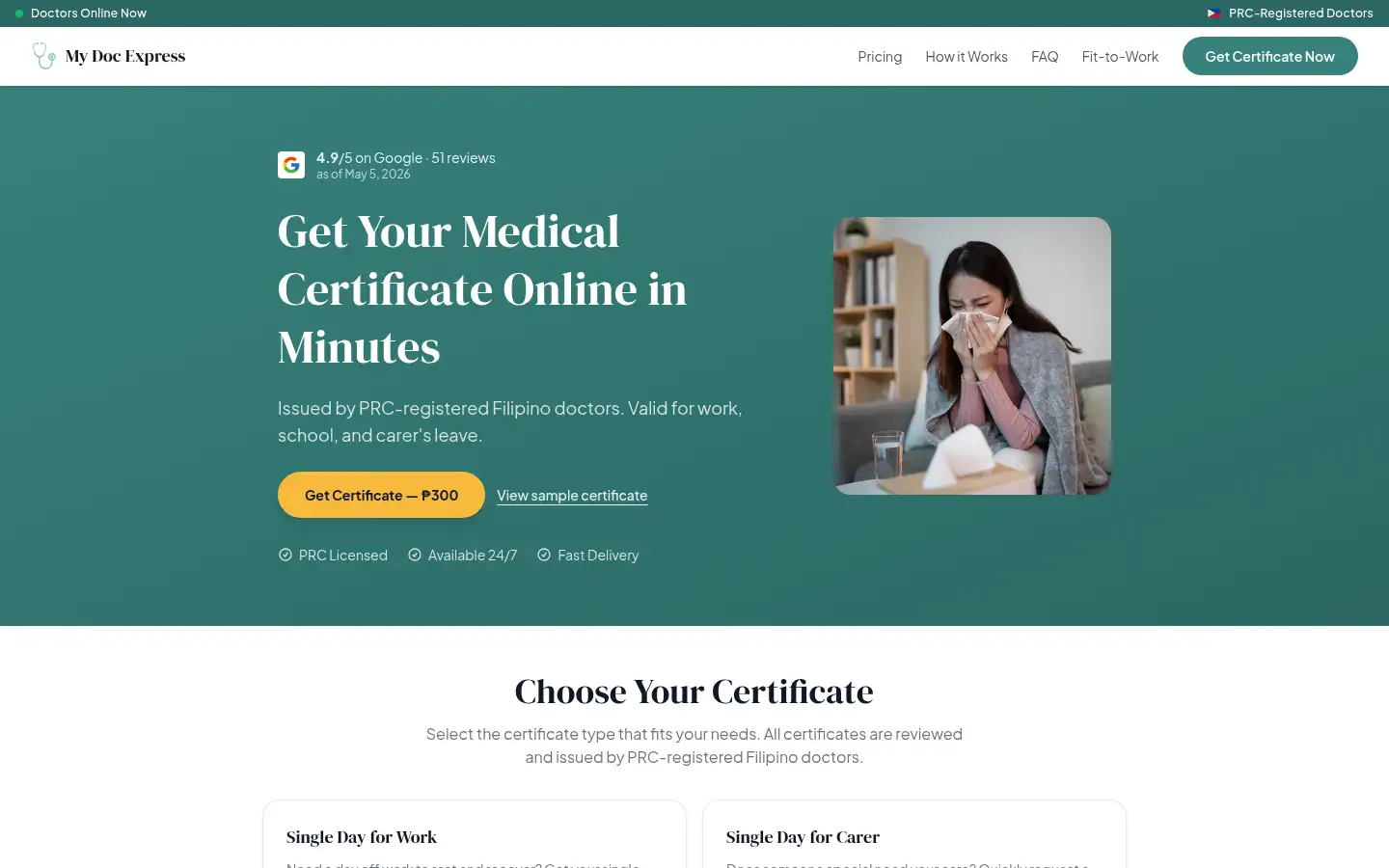 Screenshot of mydocexpress.com