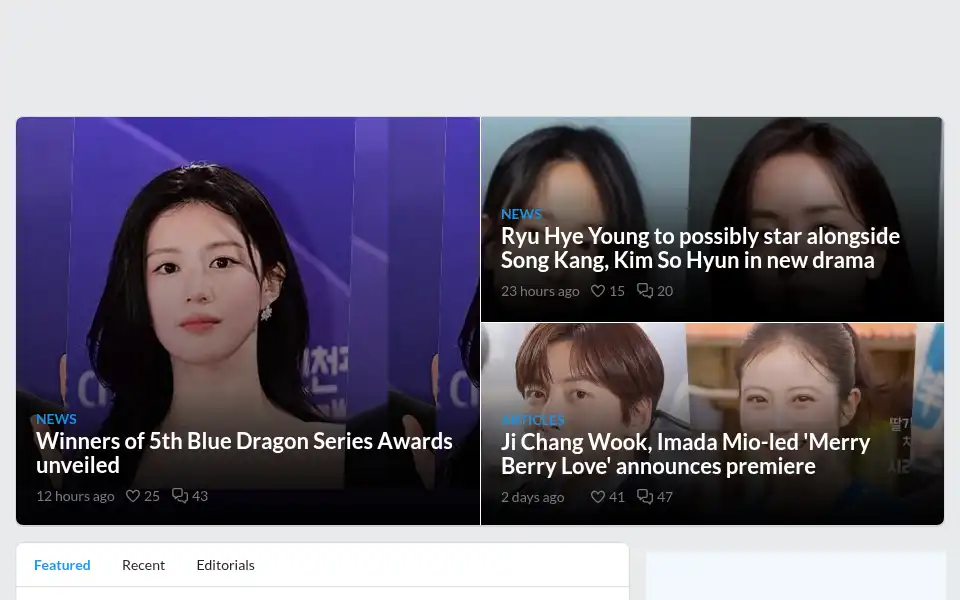 Screenshot of mydramalist.com
