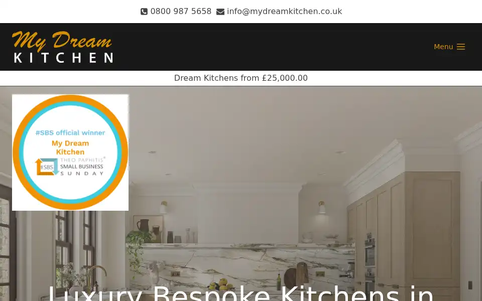 Screenshot of mydreamkitchen.co.uk