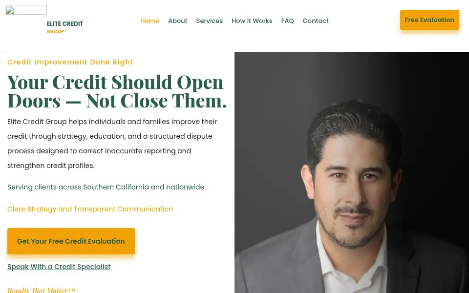 Screenshot of myelitecreditgroup.com