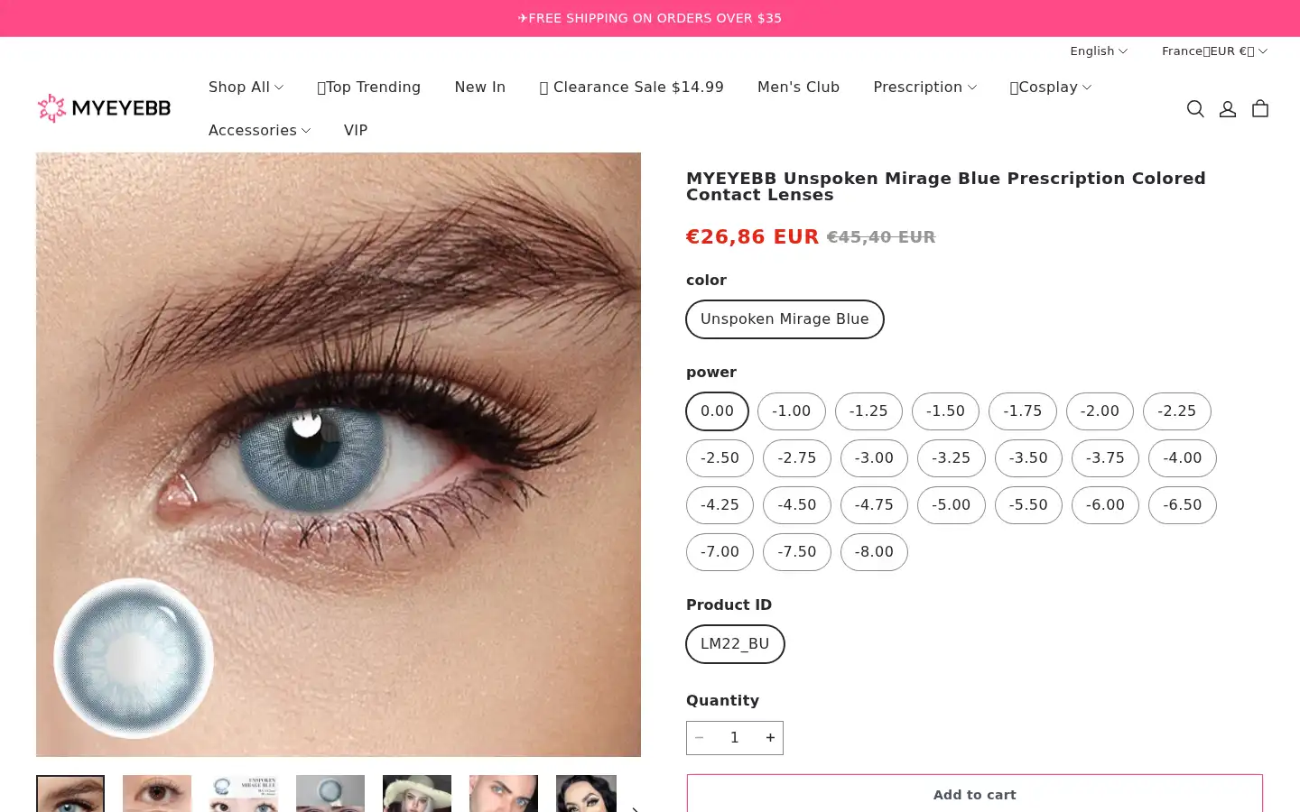 Screenshot of myeyebb.com