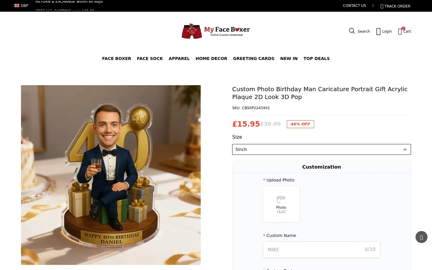 Screenshot of myfaceboxer.co.uk