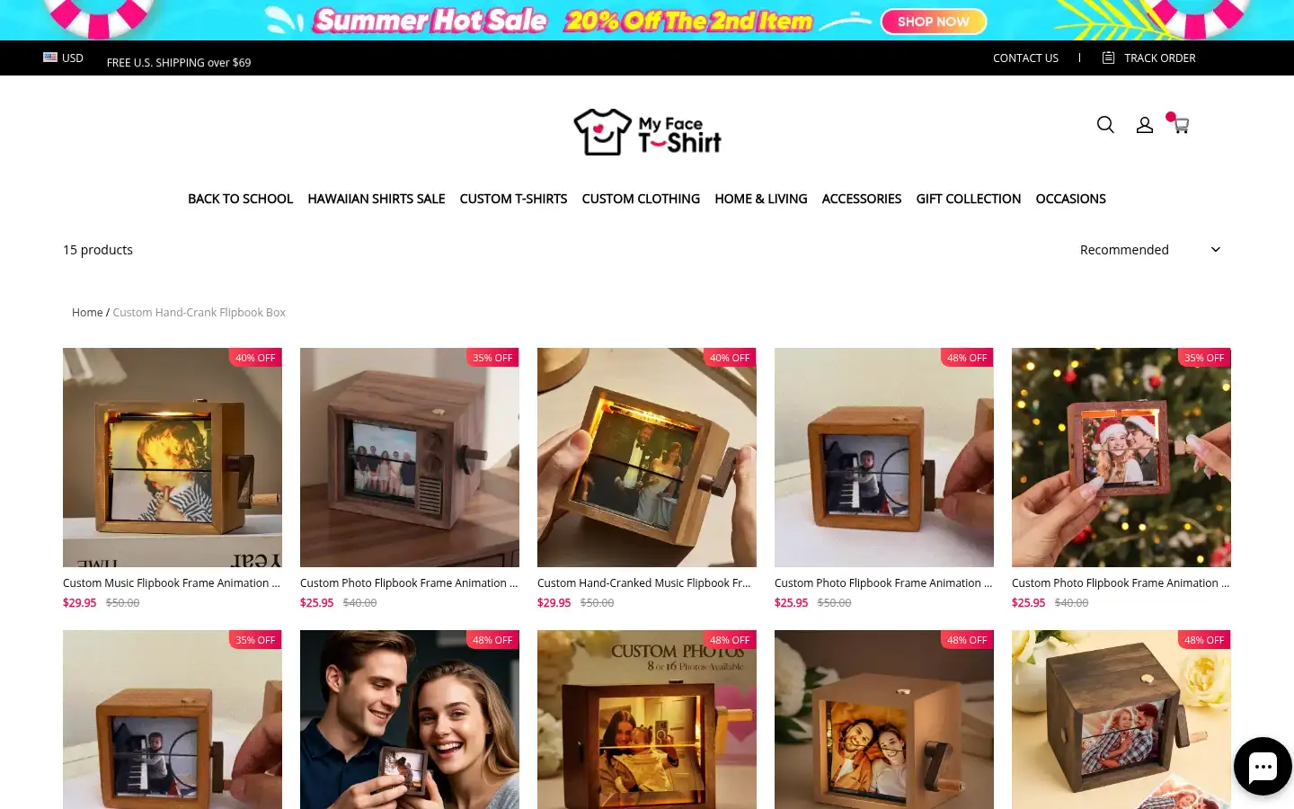 Screenshot of myfacetshirt.com