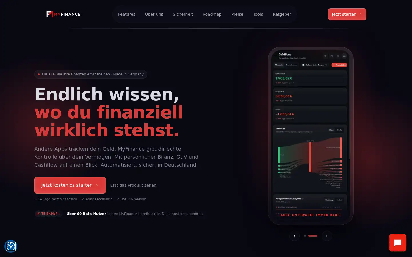 Screenshot of myfinance.rocks