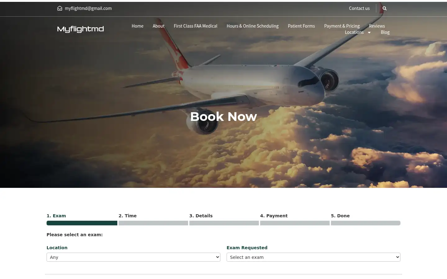 Screenshot of myflightmd.com