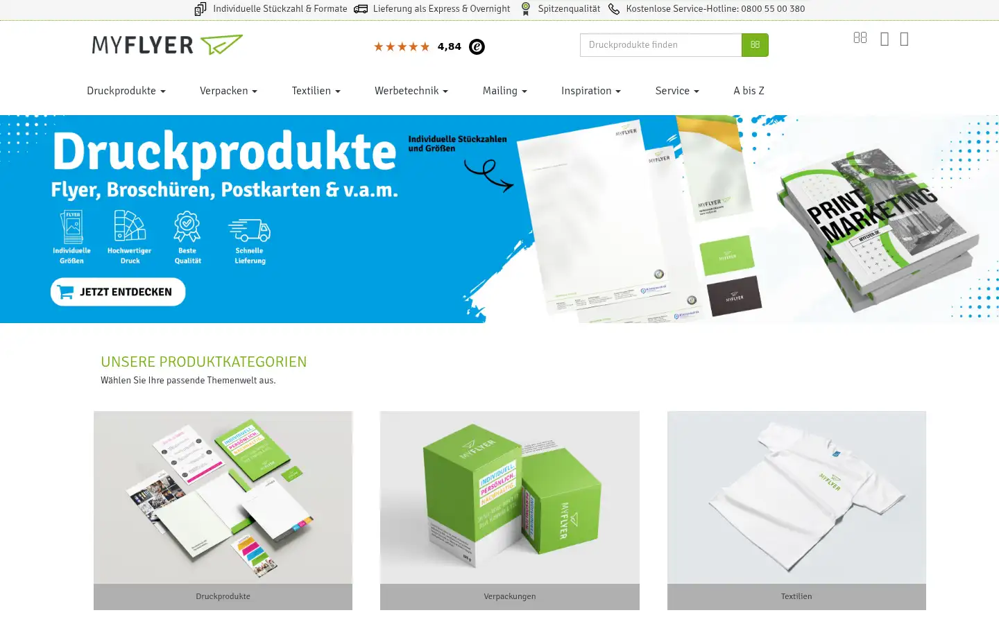 Screenshot of myflyer.de