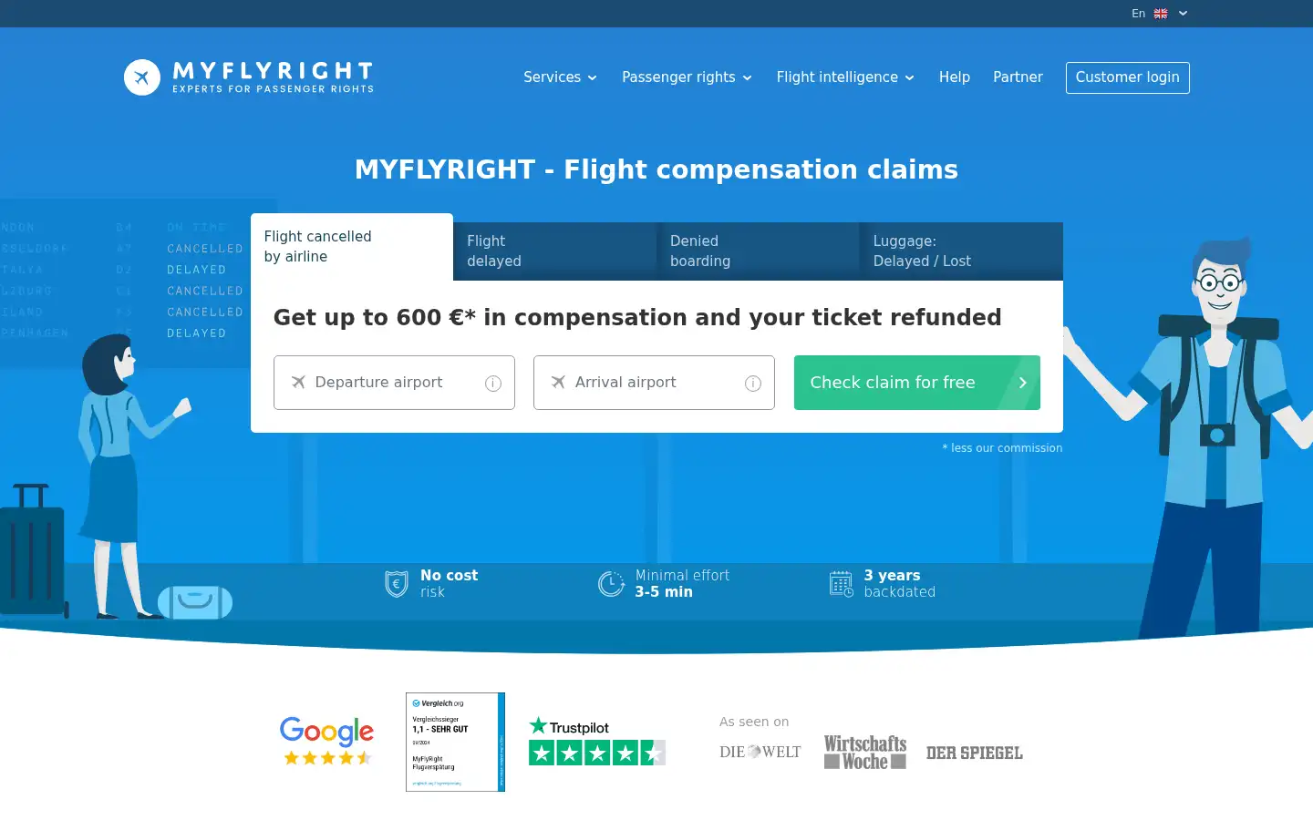 Screenshot of myflyright.com
