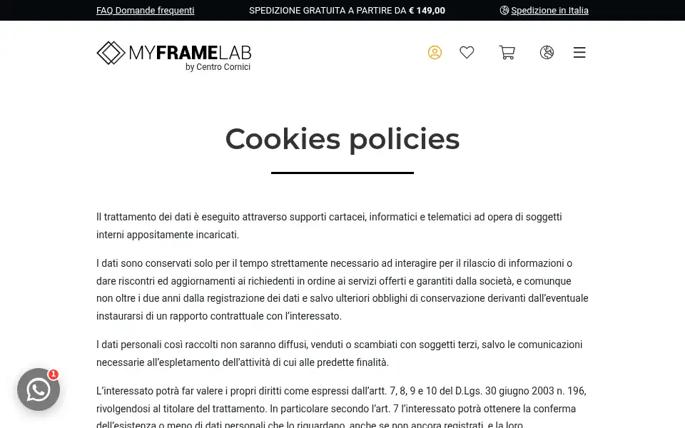 Screenshot of myframelab.com
