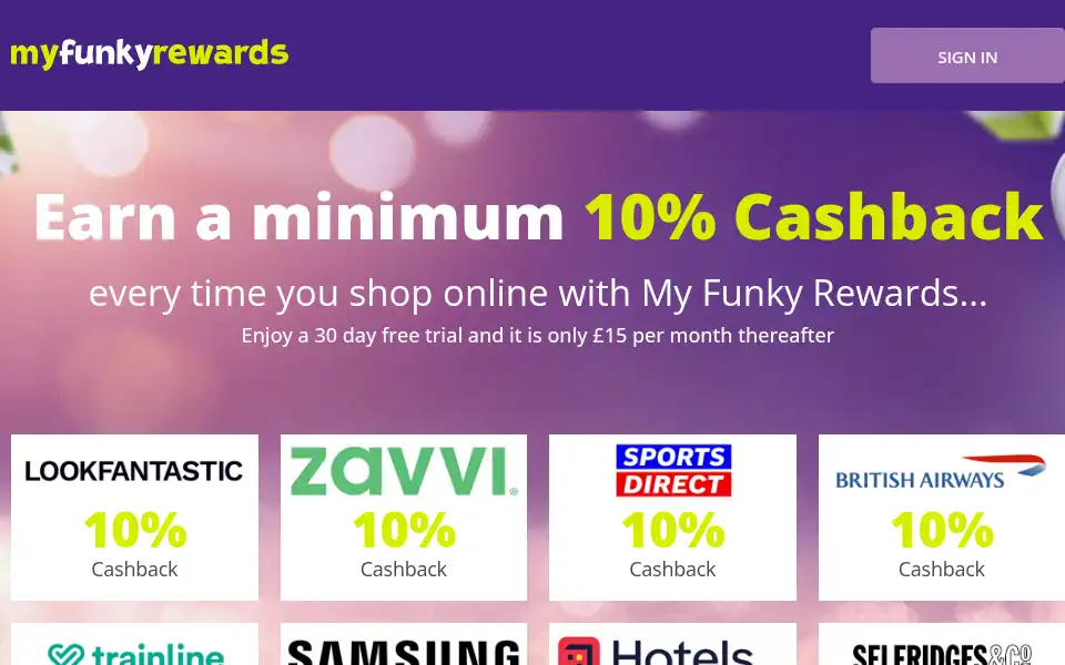 Screenshot of myfunkyrewards.com