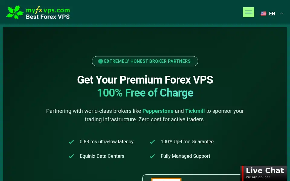 Screenshot of myfxvps.com