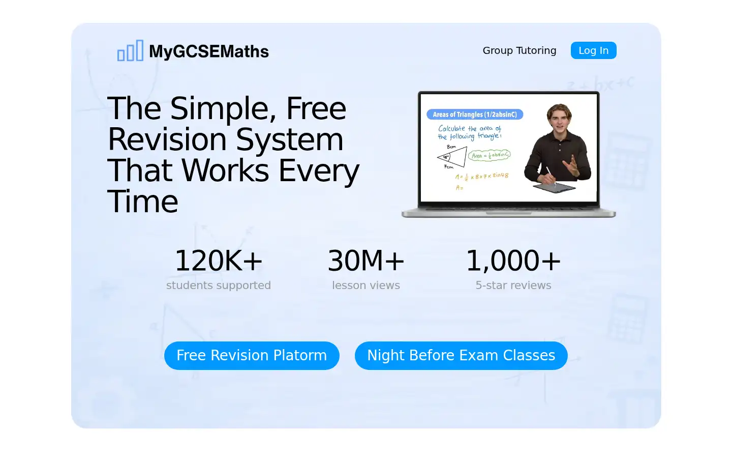 Screenshot of mygcsemaths.com