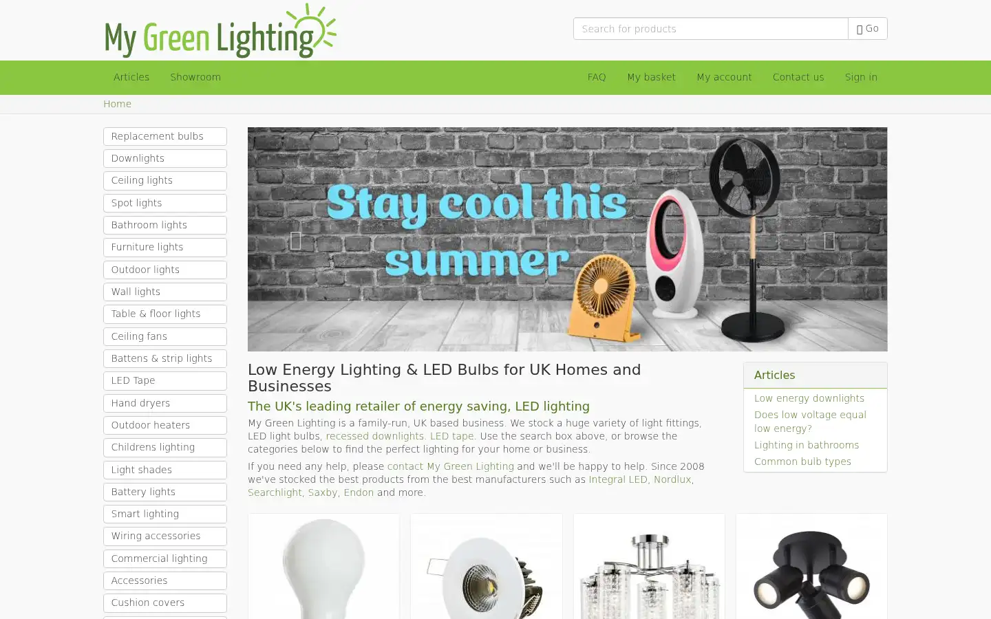 Screenshot of mygreenlighting.co.uk