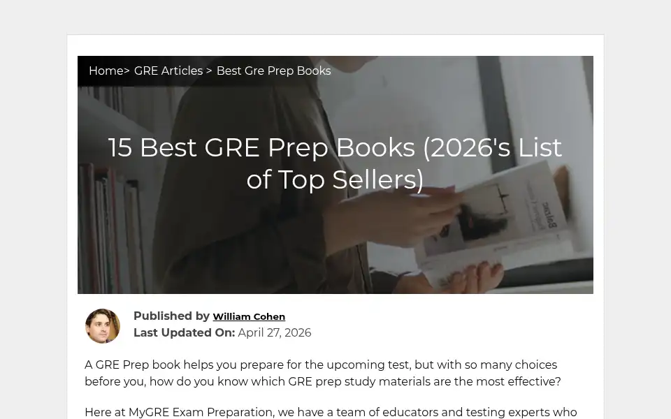Screenshot of mygreexampreparation.com