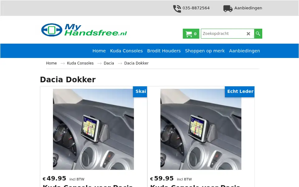 Screenshot of myhandsfree.nl