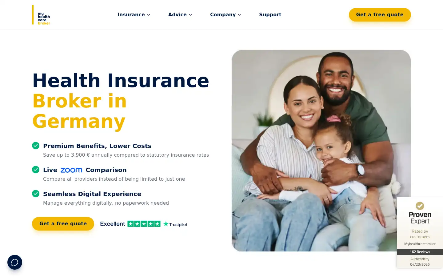 Screenshot of myhealthcarebroker.de