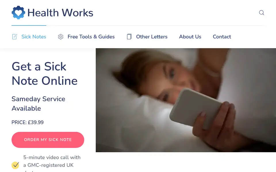Screenshot of myhealthworks.co.uk