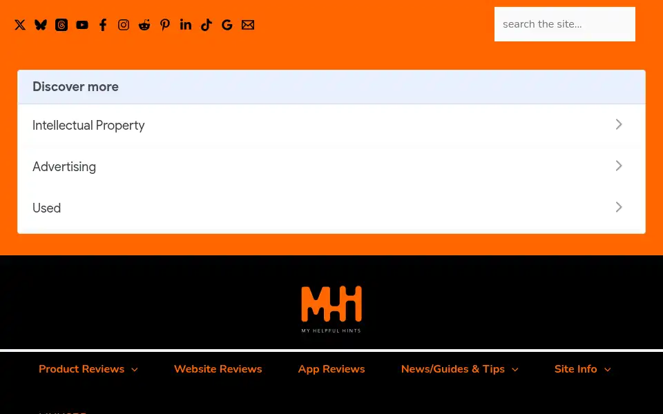 Screenshot of myhelpfulhints.co.uk