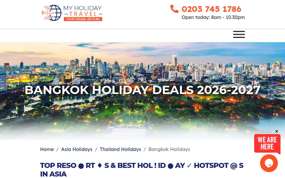 Screenshot of myholidaytravel.co.uk