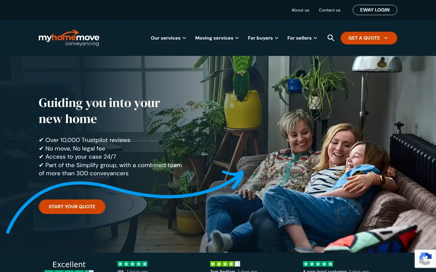 Screenshot of myhomemoveconveyancing.co.uk