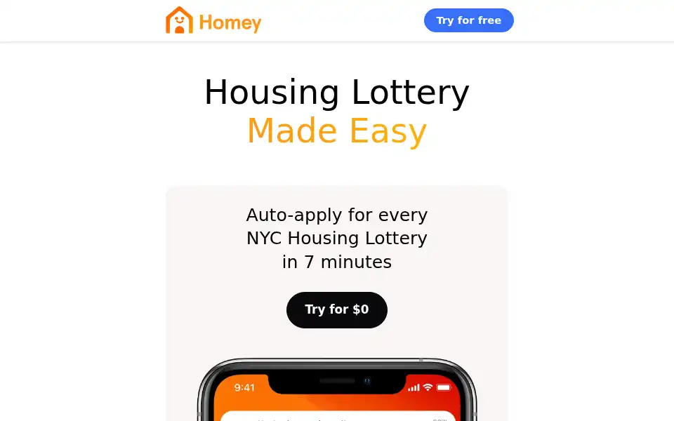 Screenshot of myhomey.io