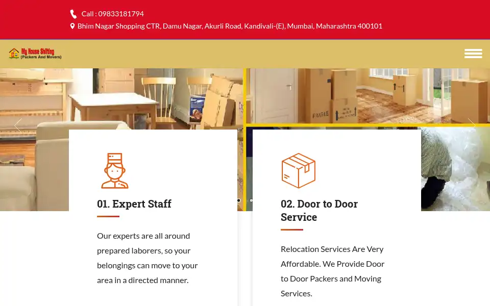 Screenshot of myhouseshifting.in