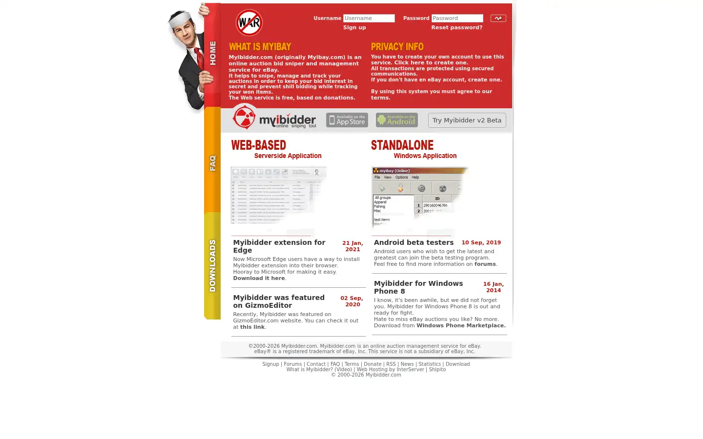 Screenshot of myibidder.com