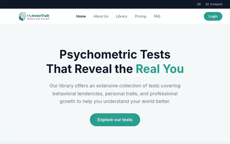 Screenshot of myinnertrait.com