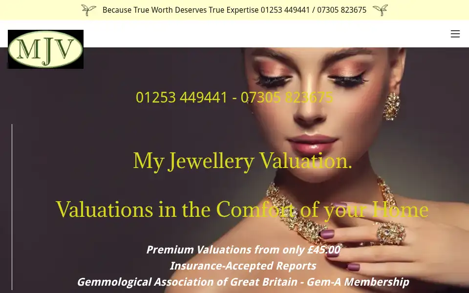 Screenshot of myjewelleryvaluation.com