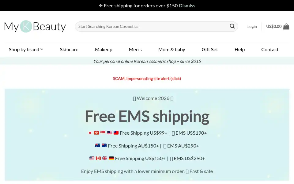 Screenshot of mykbeauty.com