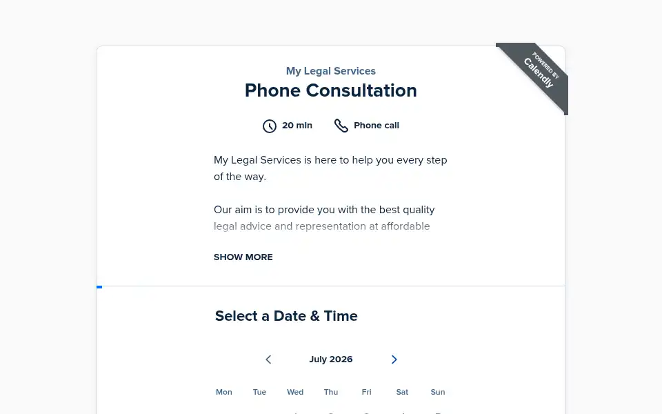Screenshot of mylegalservices.co.uk