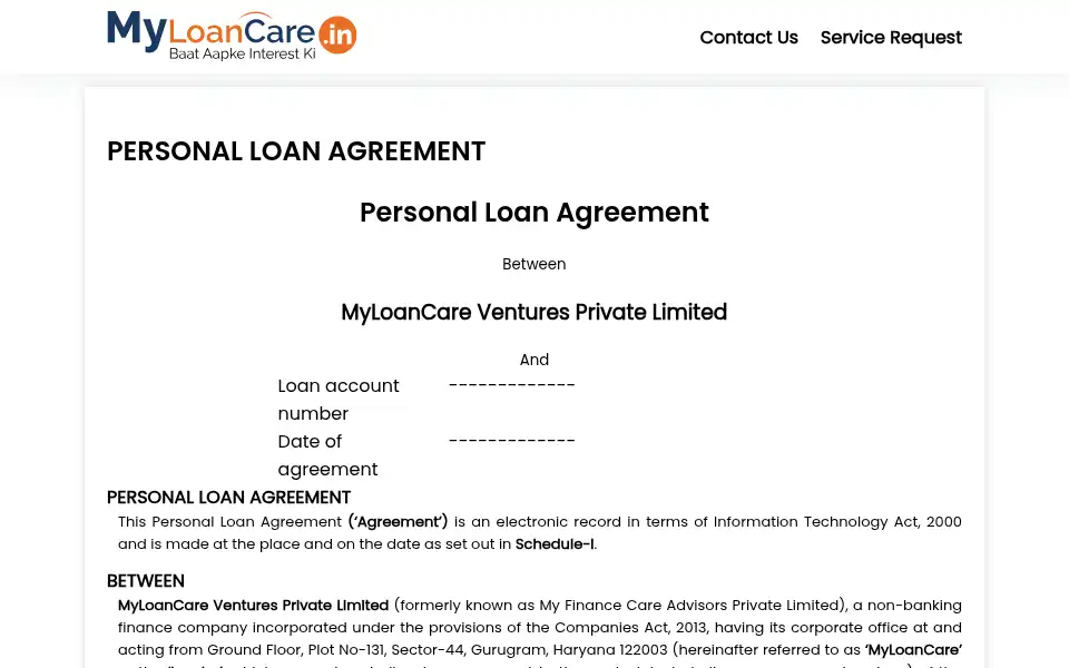 Screenshot of myloancare.in