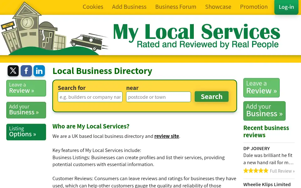 Screenshot of mylocalservices.co.uk