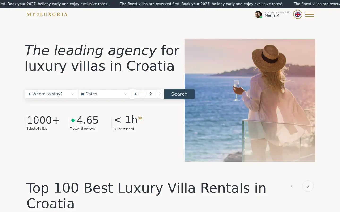 Screenshot of myluxoria.com